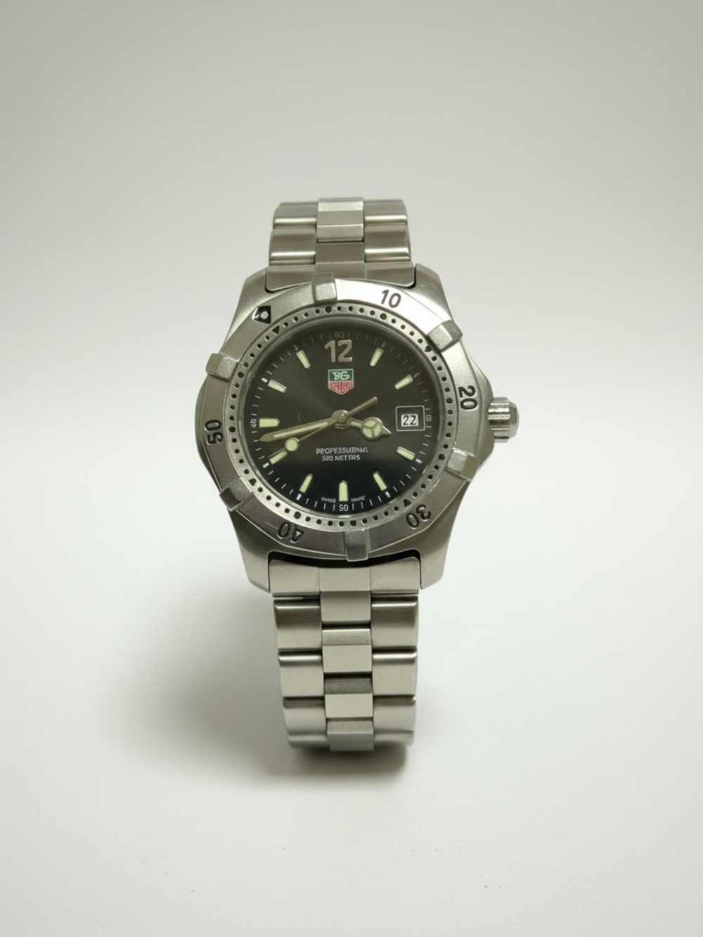 Tag Heuer Stainless Steel Watch with Black Dial